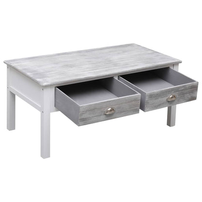 Tavolino da Salotto Grigio 100x50x45 cm in Legno