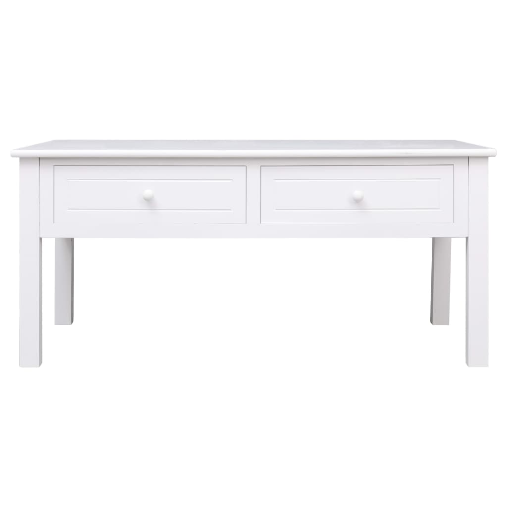 Tavolino da Salotto Bianco 100x50x45 cm in Legno