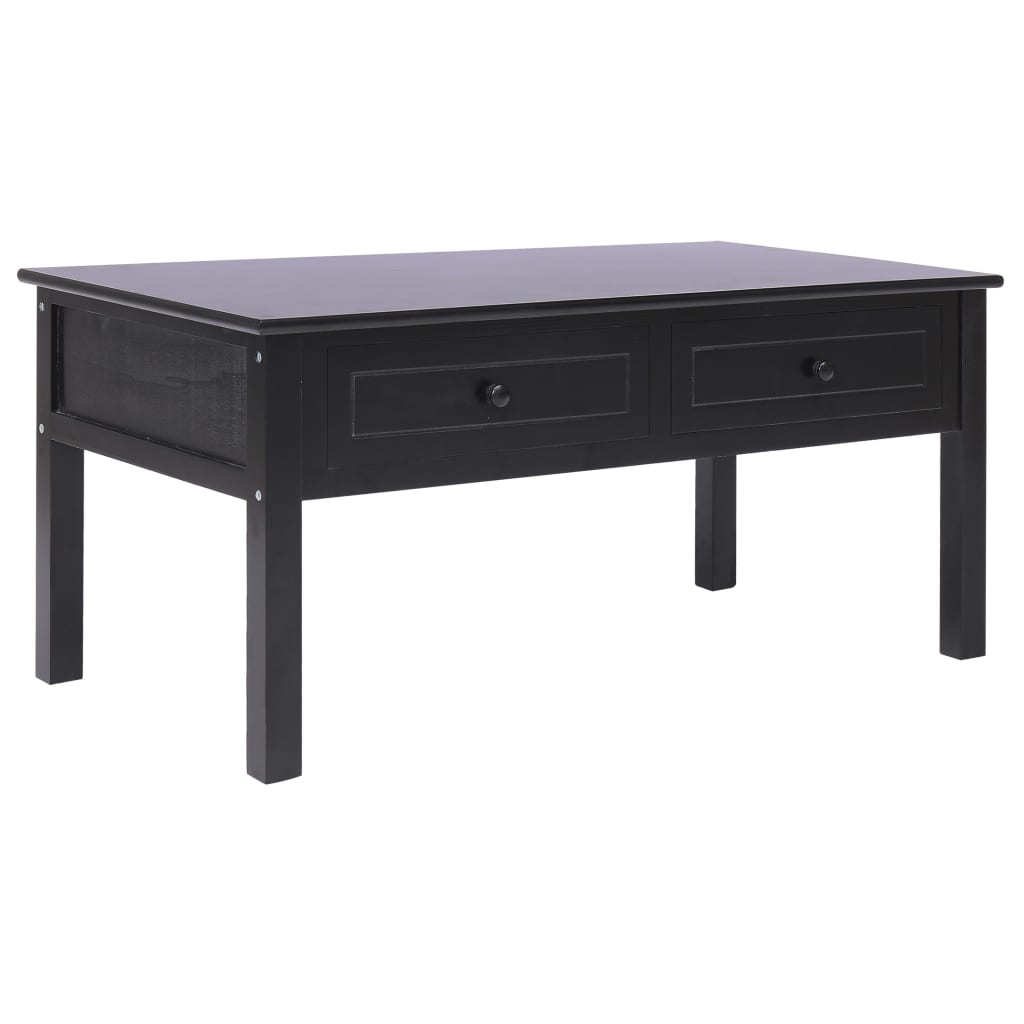 Tavolino da Salotto Nero 100x50x45 cm in Legno
