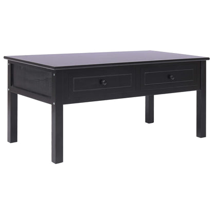 Tavolino da Salotto Nero 100x50x45 cm in Legno