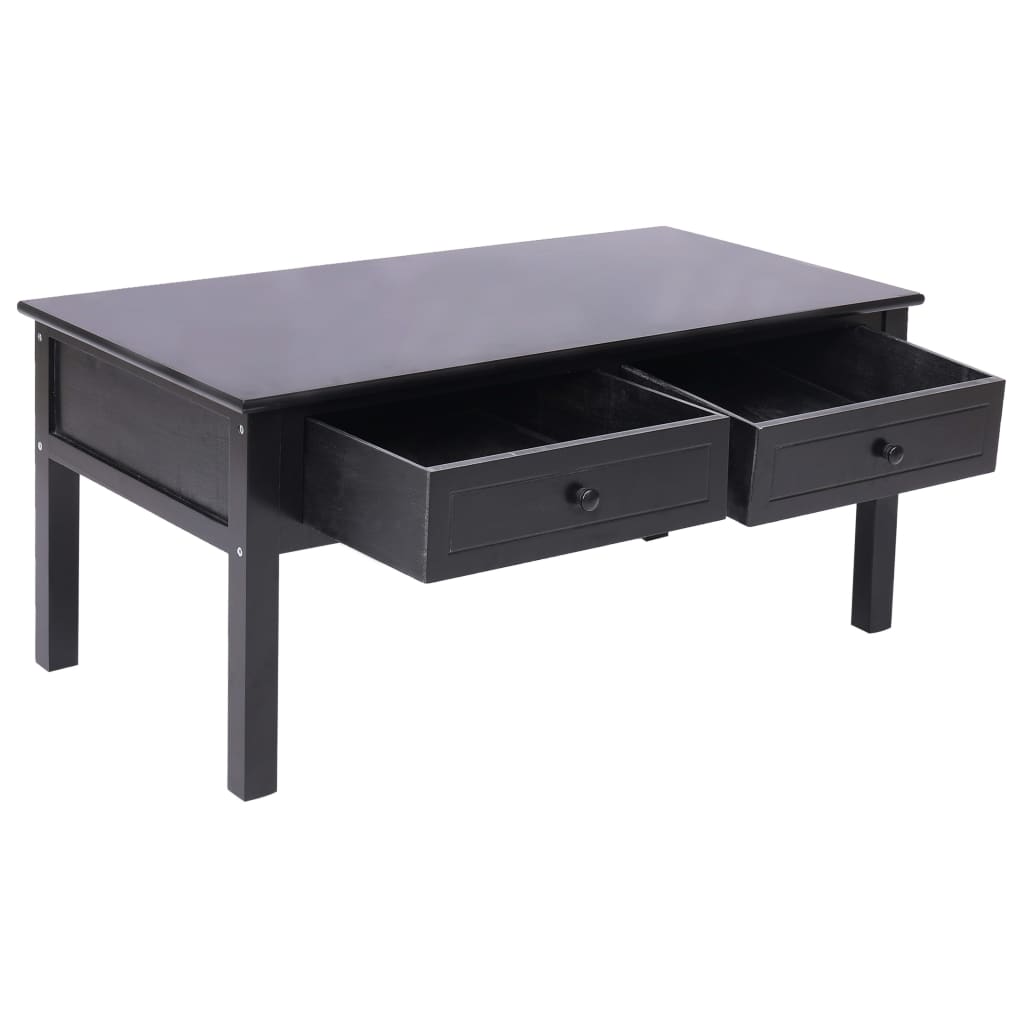 Tavolino da Salotto Nero 100x50x45 cm in Legno