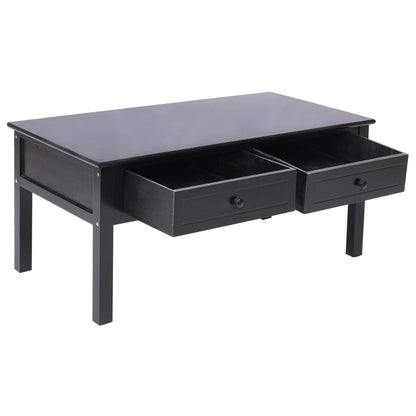 Tavolino da Salotto Nero 100x50x45 cm in Legno