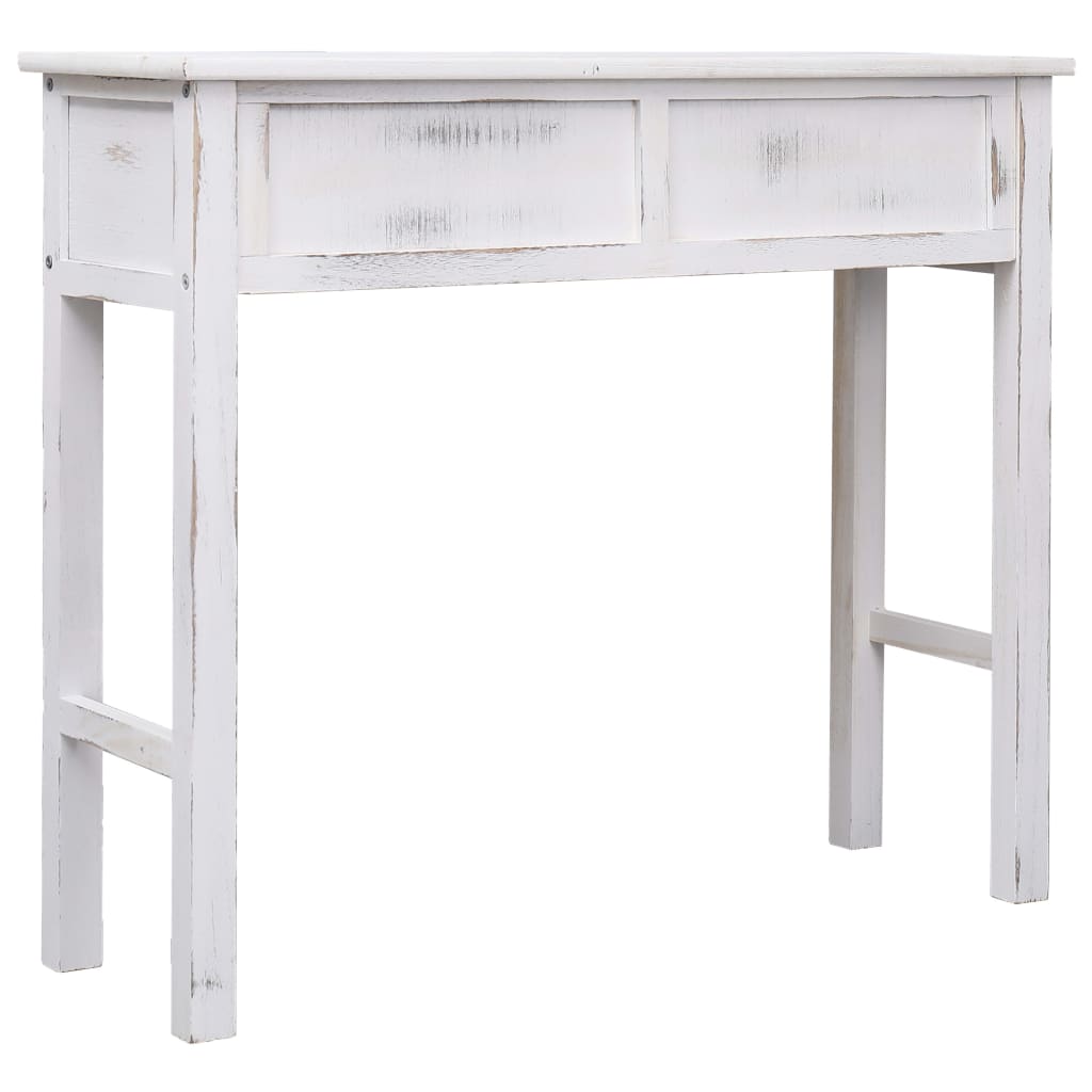 Tavolo Consolle Bianco Anticato 90x30x77 cm in Legno