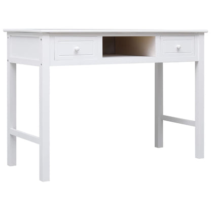 Scrivania Bianca 110x45x76 cm in Legno