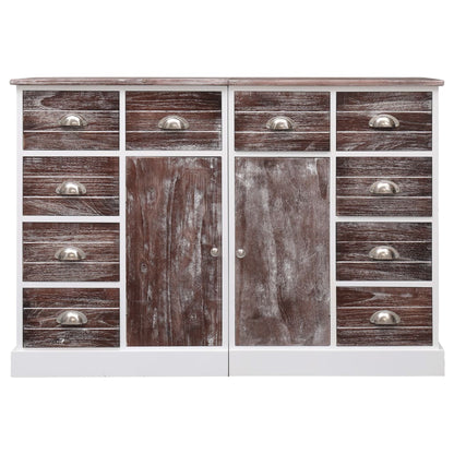 Credenza con 10 Cassetti Marrone 113x30x79 cm in Legno