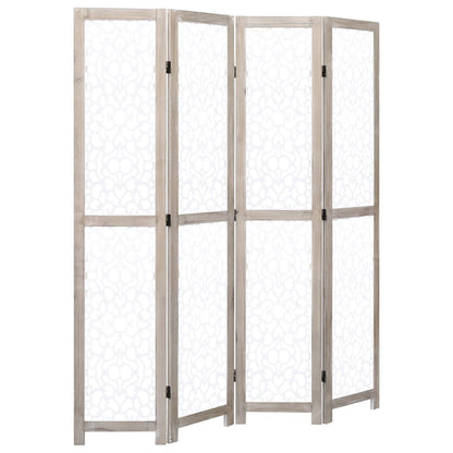 Divisorio a 4 Pannelli Bianco 140x165 cm in Legno Massello