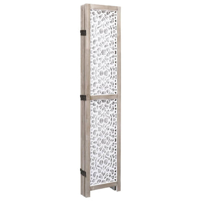 Divisorio a 5 Pannelli Bianco 175x165 cm in Legno Massello