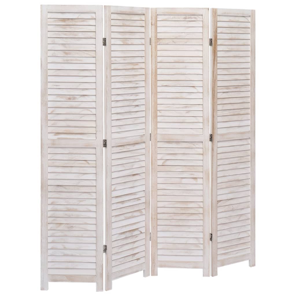 Divisorio a 4 Pannelli Bianco 140x165 cm in Legno