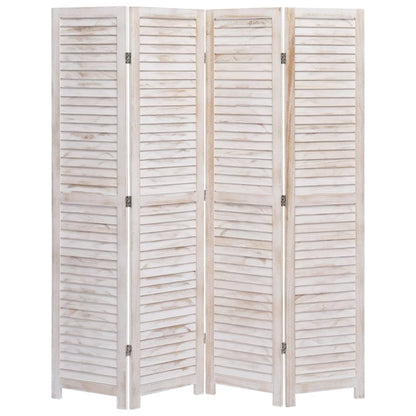 Divisorio a 4 Pannelli Bianco 140x165 cm in Legno