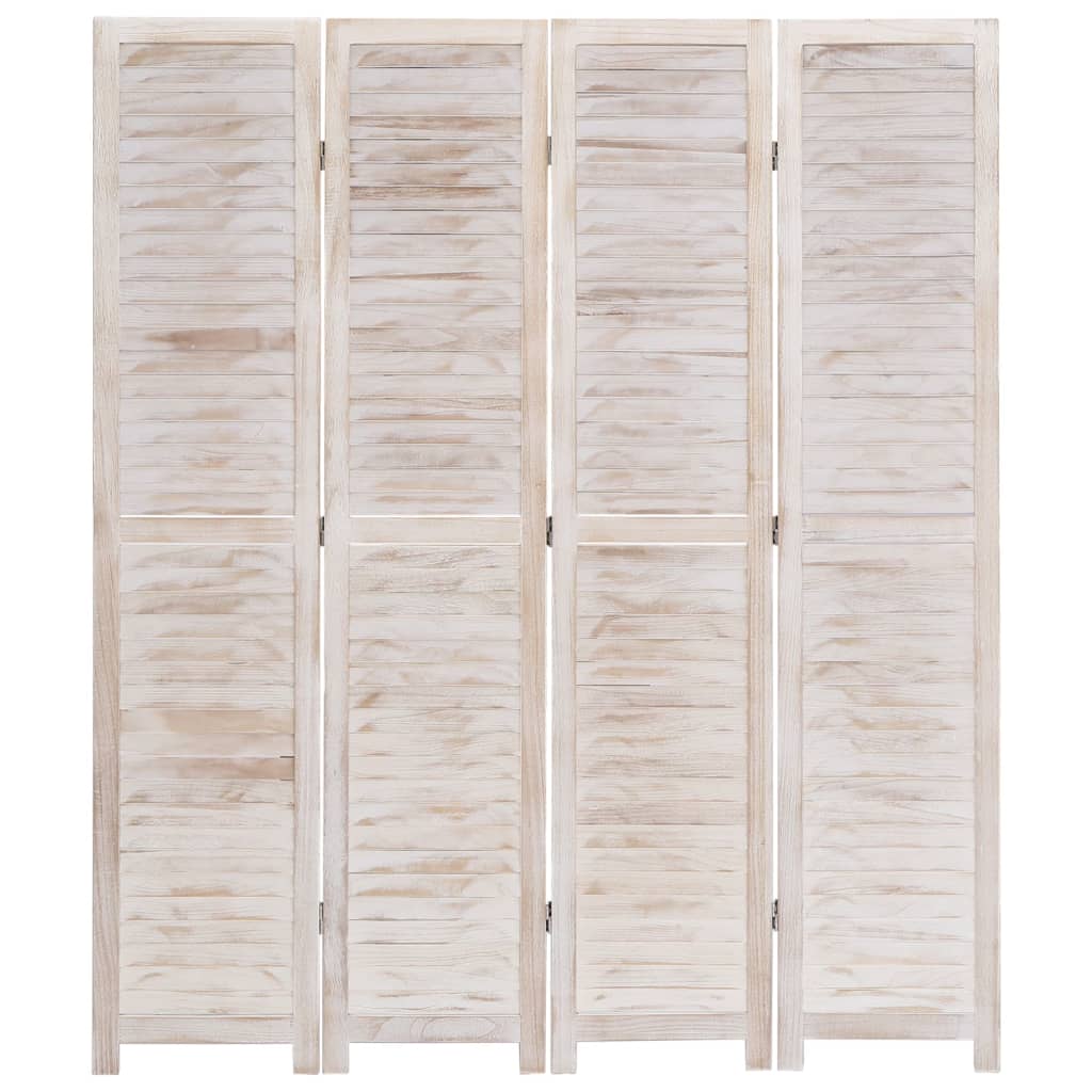 Divisorio a 4 Pannelli Bianco 140x165 cm in Legno