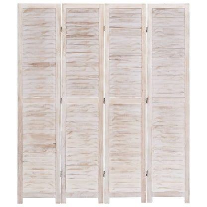 Divisorio a 4 Pannelli Bianco 140x165 cm in Legno