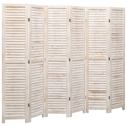 Divisorio a 6 Pannelli Bianco 210x165 cm in Legno