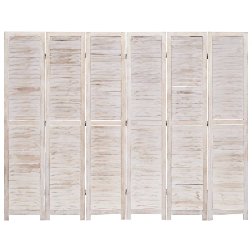 Divisorio a 6 Pannelli Bianco 210x165 cm in Legno