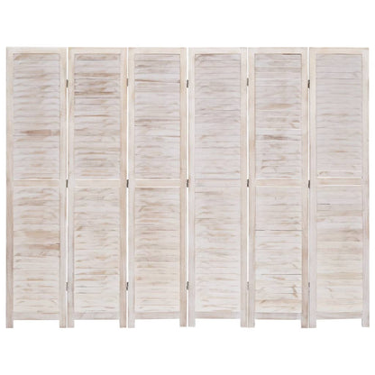 Divisorio a 6 Pannelli Bianco 210x165 cm in Legno