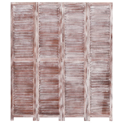 Divisorio a 4 Pannelli Marrone 140x165 cm in Legno