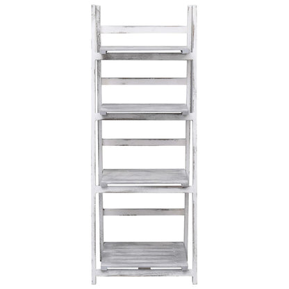 Piedistallo per Piante a 4 Livelli Grigio 43x33x113 cm in Legno