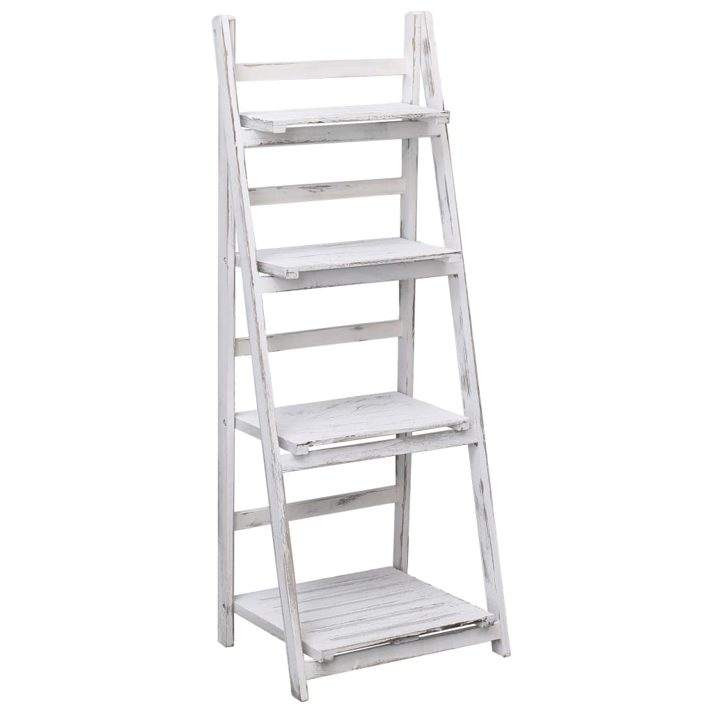 Piedistallo per Piante a 4 Livelli Bianco 43x33x113 cm in Legno