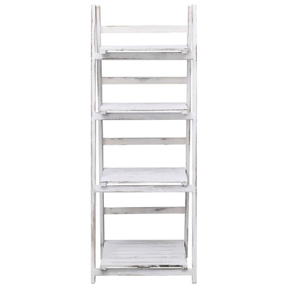 Piedistallo per Piante a 4 Livelli Bianco 43x33x113 cm in Legno