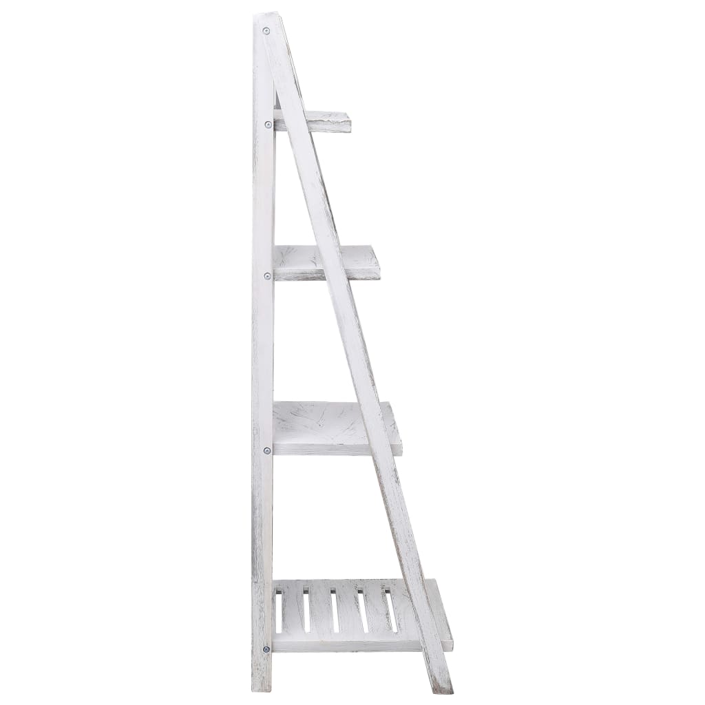 Piedistallo per Piante a 4 Livelli Bianco 43x33x113 cm in Legno
