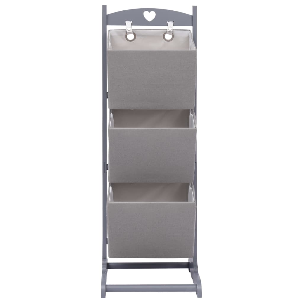 Contenitore a 3 Livelli Grigio Scuro 35x35x102 cm in Legno