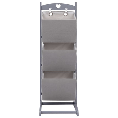 Contenitore a 3 Livelli Grigio Scuro 35x35x102 cm in Legno