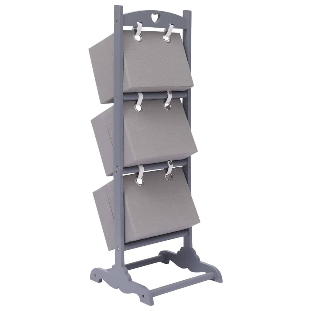 Contenitore a 3 Livelli Grigio Scuro 35x35x102 cm in Legno