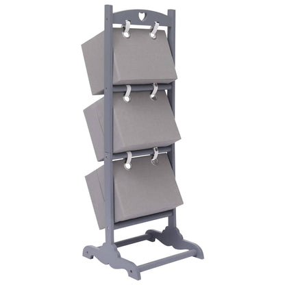 Contenitore a 3 Livelli Grigio Scuro 35x35x102 cm in Legno