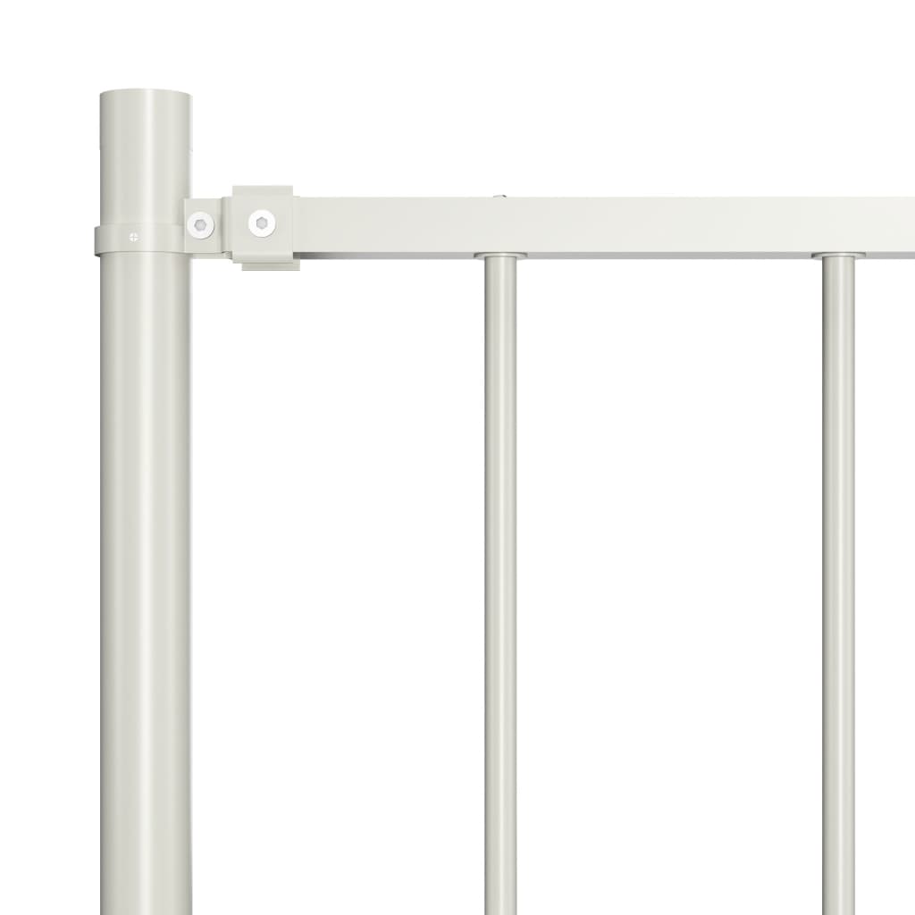 Pannello Recinzione con Pali Acciaio Verniciato 1,7x1m Bianco