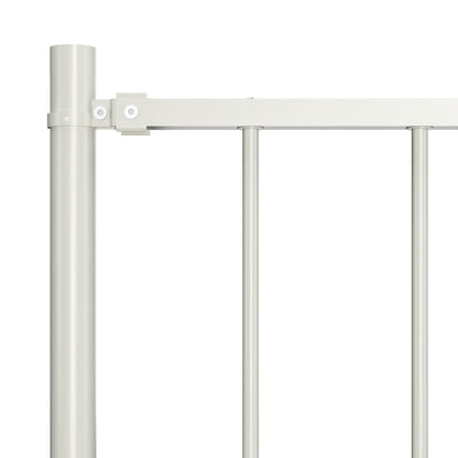 Pannello Recinzione con Pali Acciaio Verniciato 1,7x1m Bianco