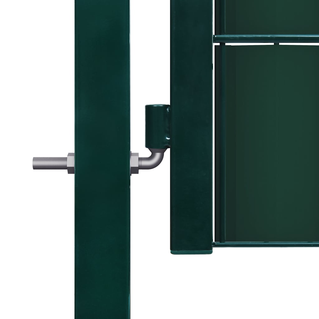 Cancello per Recinzione in PVC e Acciaio 100x81 cm Verde