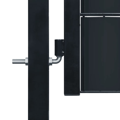 Cancello in PVC e Acciaio 100x101 cm Antracite
