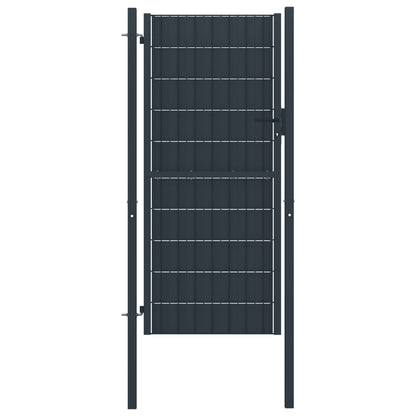 Cancello per Recinzione in PVC e Acciaio 100x124 cm Antracite