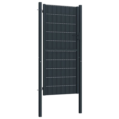 Cancello per Recinzione in PVC e Acciaio 100x204 cm Antracite