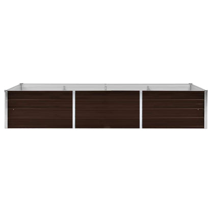 Letto Rialzato Giardino Marrone 240x80x45 cm in Acciaio Zincato