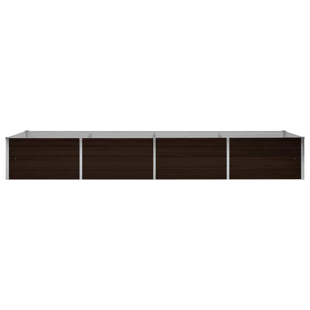 Letto Rialzato Giardino Marrone 320x80x45 cm in Acciaio Zincato