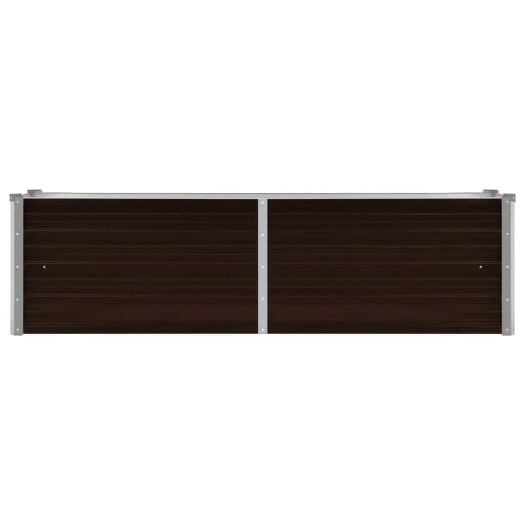 Letto Rialzato Giardino Marrone 160x40x45 cm in Acciaio Zincato