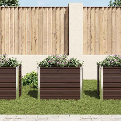 Letto Rialzato Giardino Marrone 100x40x77 cm in Acciaio Zincato