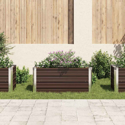 Letto Rialzato Giardino Marrone 100x40x45 cm in Acciaio Zincato