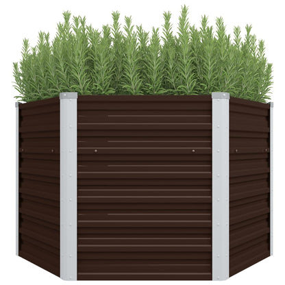 Letto Rialzato Giardino Marrone 129x129x77cm in Acciaio Zincato