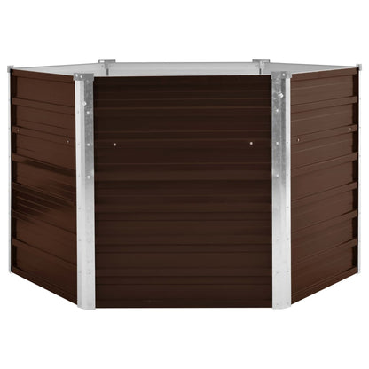 Letto Rialzato Giardino Marrone 129x129x77cm in Acciaio Zincato