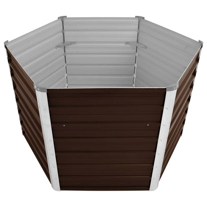 Letto Rialzato Giardino Marrone 129x129x77cm in Acciaio Zincato
