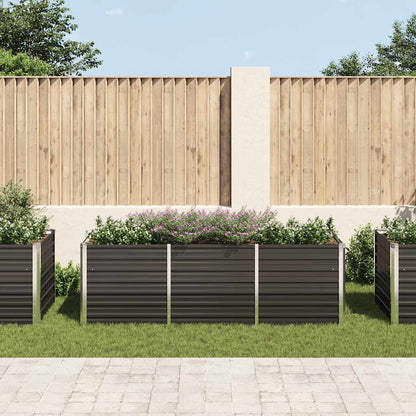 Fioriera per Giardino Antracite 240x80x77 cm in Acciaio Zincato