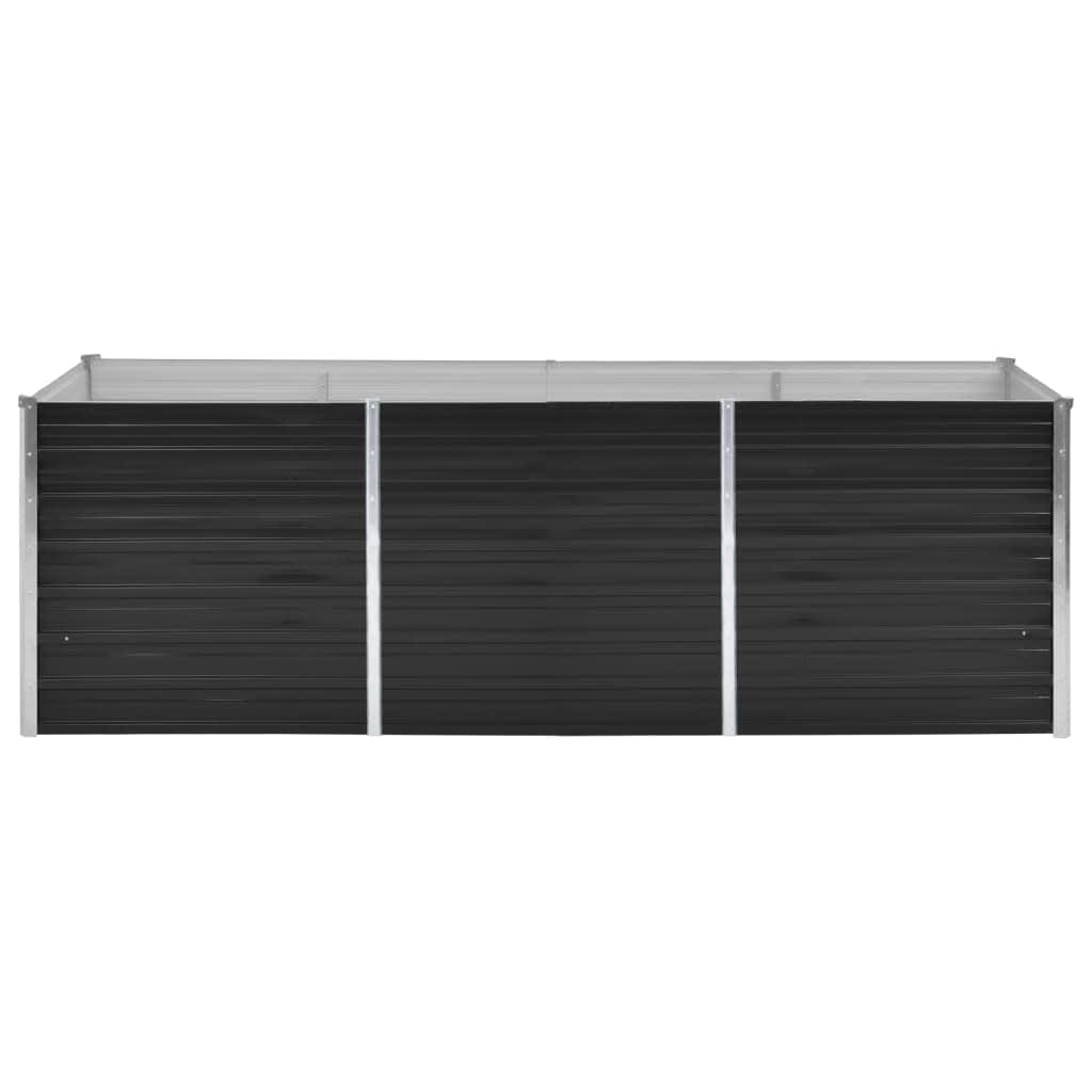 Fioriera per Giardino Antracite 240x80x77 cm in Acciaio Zincato