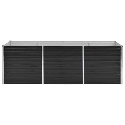Fioriera per Giardino Antracite 240x80x77 cm in Acciaio Zincato