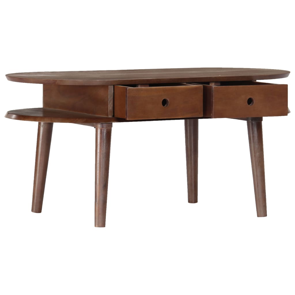 Tavolino da Salotto 100x50x46 cm in Legno Massello di Acacia