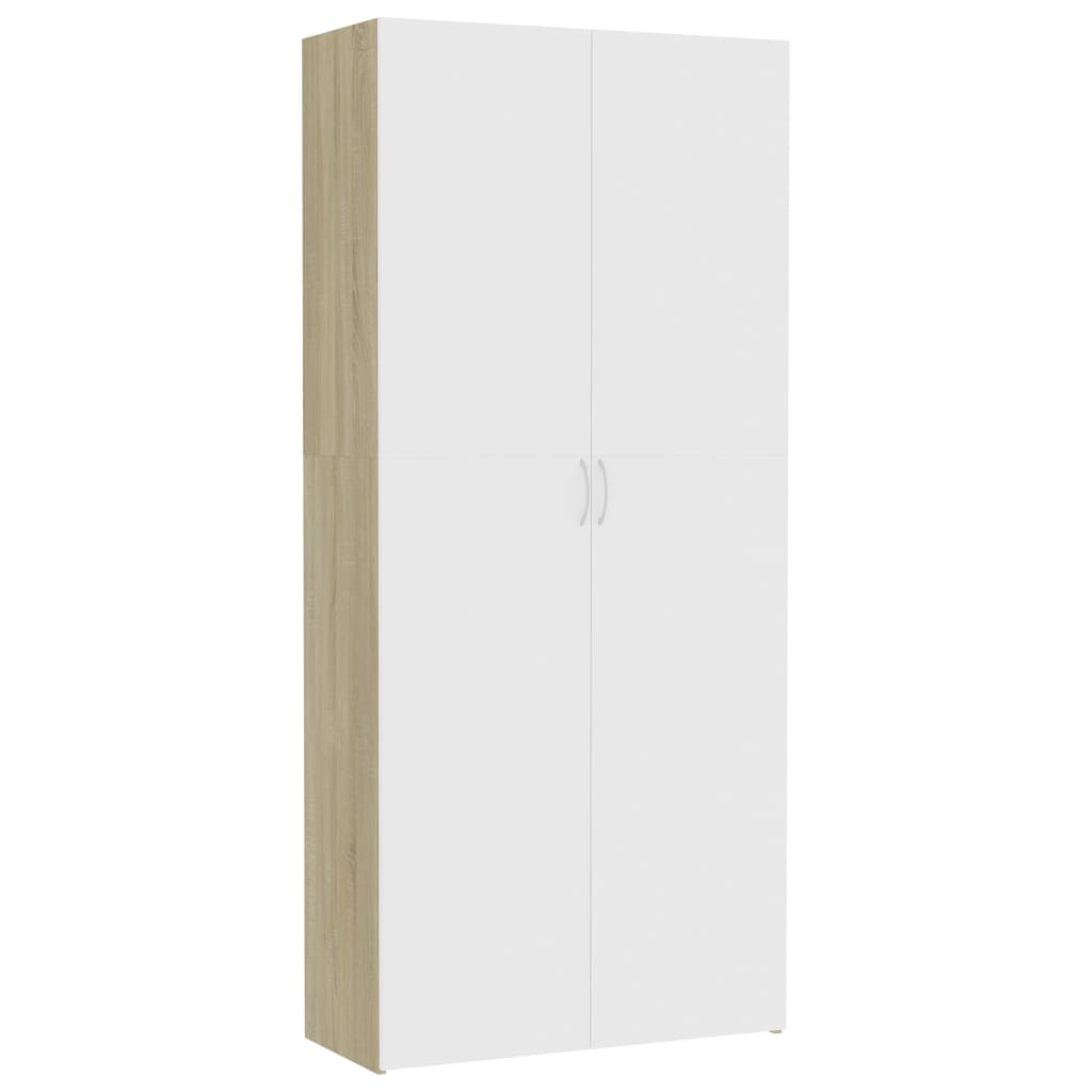 Armadietto Bianco Rovere Sonoma 80x35,5x180cm Legno Multistrato