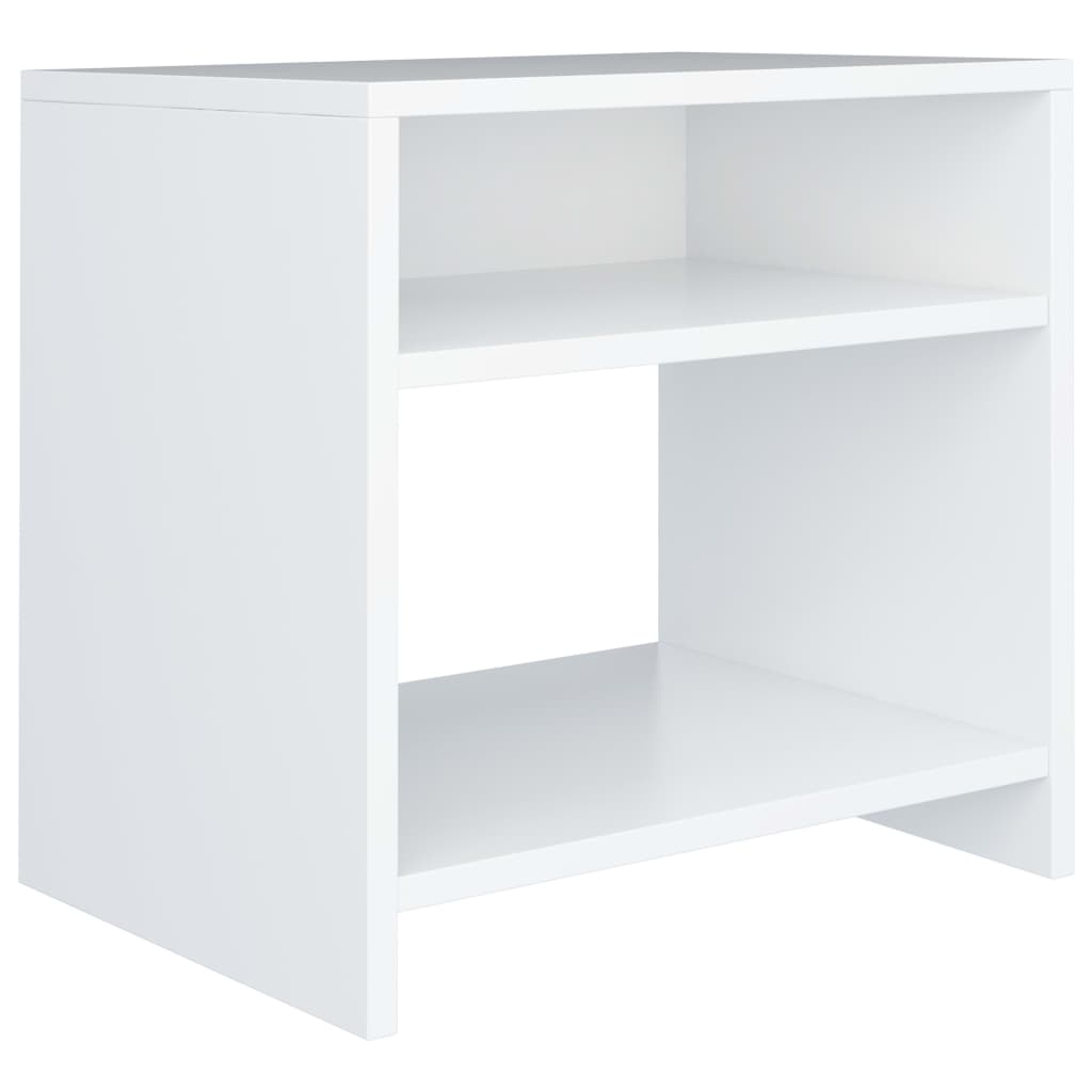 Comodini Bianchi 2 pz 40x30x40 cm Legno Ingegnerizzato