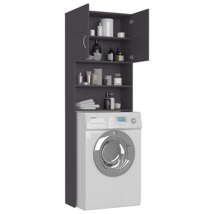 Mobile per Lavatrice Grigio 64x25,5x190 cm in Multistrato