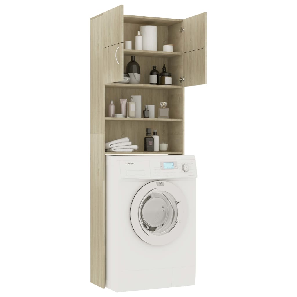 Mobile Lavatrice Rovere Sonoma 64x25,5x190 cm Legno Multistrato
