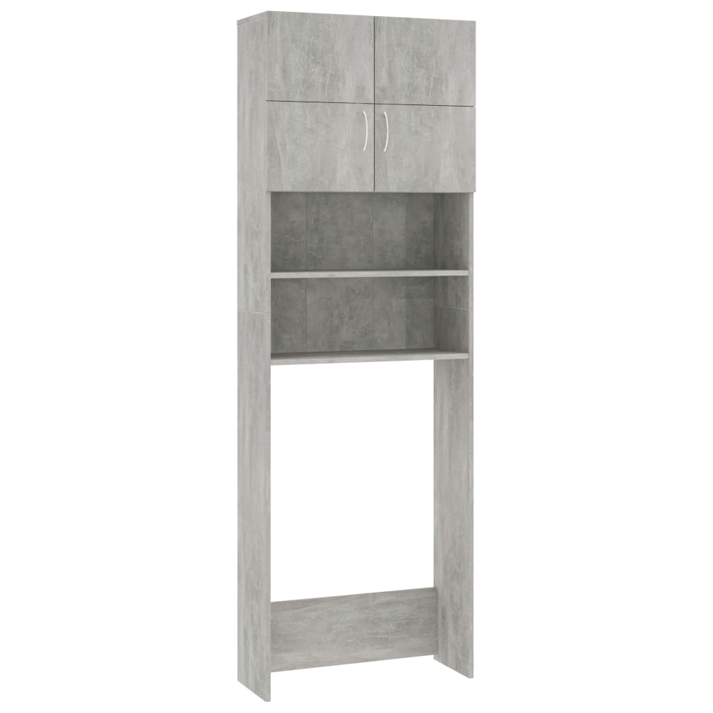 Mobile Lavatrice Grigio Cemento 64x25,5x190cm Legno Multistrato